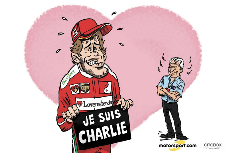 Cartoon Cirebox - De excuses van Sebastian Vettel