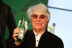 Bernie Ecclestone, bij de Heineken sponsoraankondiging