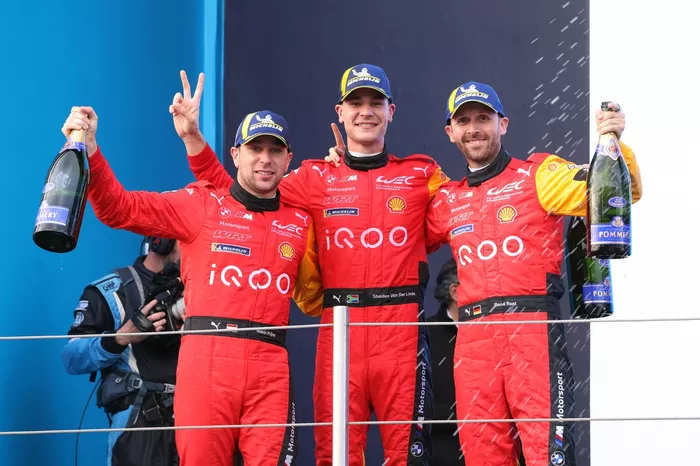 Podium: #20 BMW M Team WRT BMW M Hybrid V8: Rene Rast, Robin Frijns, Sheldon Van Der Linde