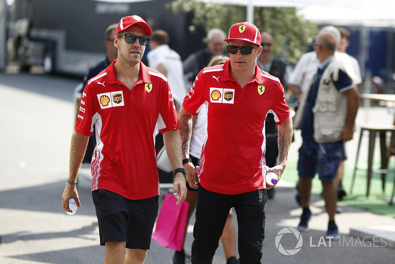 Sebastian Vettel, Ferrari e Kimi Raikkonen, Ferrari