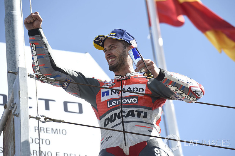 Podium: race winner Andrea Dovizioso, Ducati Team