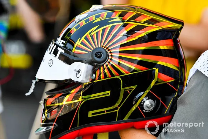 El casco de Nico Hulkenberg, del equipo Renault F1, para el GP de Alemania