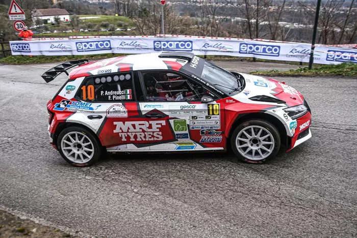 Paolo Andreucci, Francesco Pinelli, Team MRF Tyres, Skoda Fabia Rally2 Evo