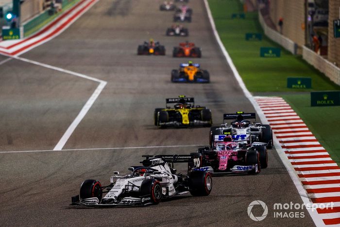 Daniil Kvyat, AlphaTauri AT01, Lance Stroll, Racing Point RP20, Pierre Gasly, AlphaTauri AT01, Esteban Ocon, Renault F1 Team R.S.20