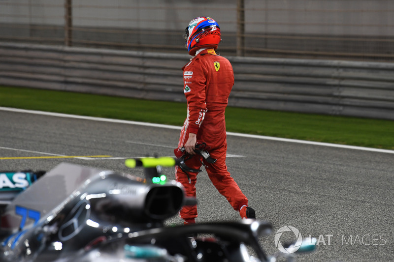 Kimi Raikkonen, Ferrari dans le Parc Fermé