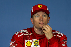 Kimi Raikkonen, Ferrari, nella conferenza stampa