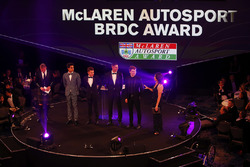 The Young Driver nominees on stage: Enaam Ahmed, Max Fewtrell, Harrison Scott, Daniel Ticktum