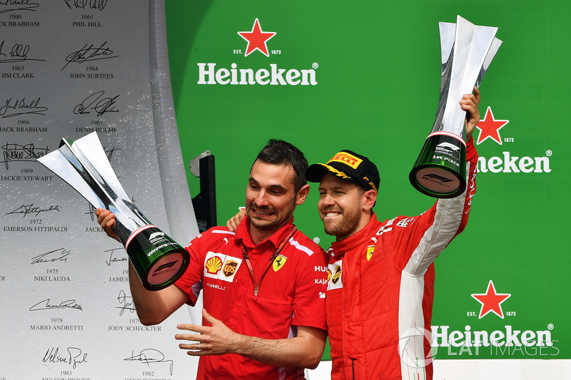 Yarış galibi Sebastian Vettel, Ferrari