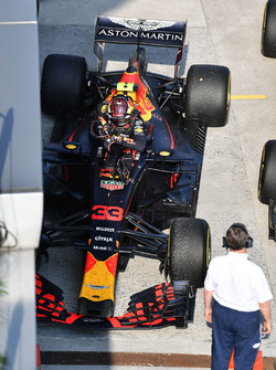 Max Verstappen, Red Bull Racing RB14 dans le Parc Fermé