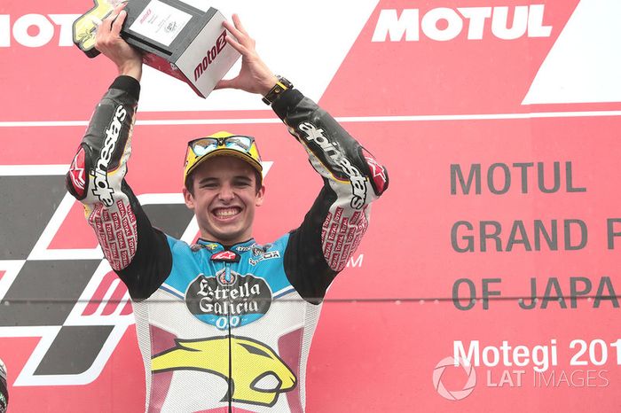 Podio: 1º Alex Marquez, 2º Xavi Vierge, 3º Hafizh Syahrin