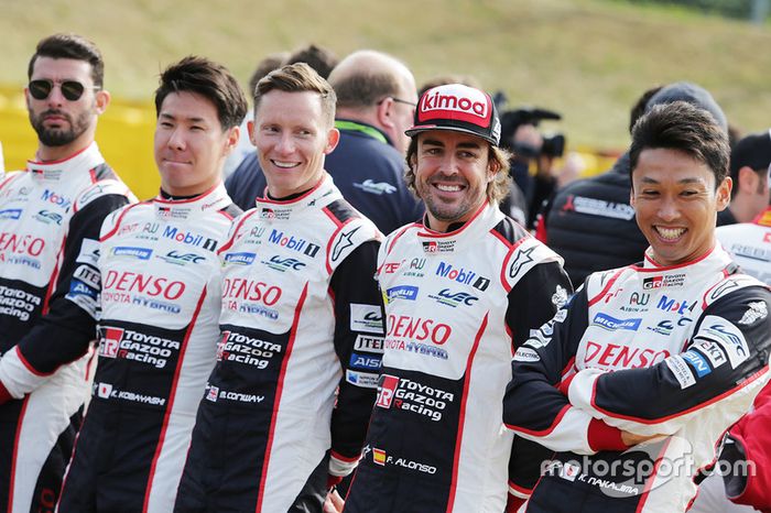 Mike Conway, Jose Maria Lopez, Kamui Kobayashi, Fernando Alonso, Kazuki Nakajima, Toyota Gazoo Racing