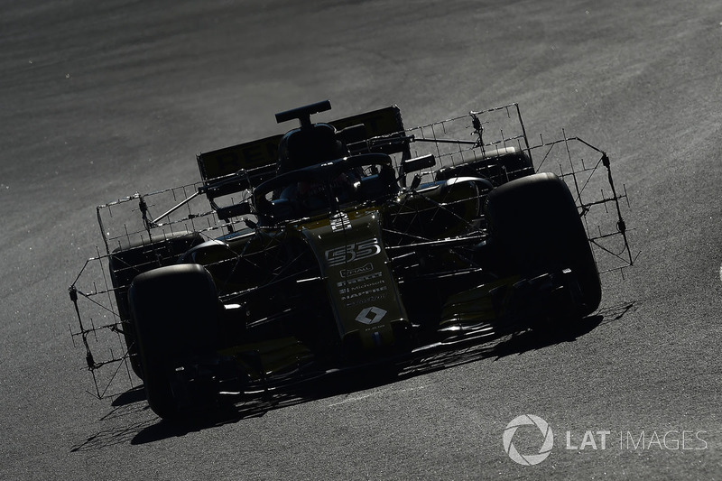 Carlos Sainz Jr., Renault Sport F1 Team RS18 avec des capteurs aéro