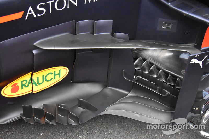 Detalles de los bargeboards del Red Bull Racing RB14