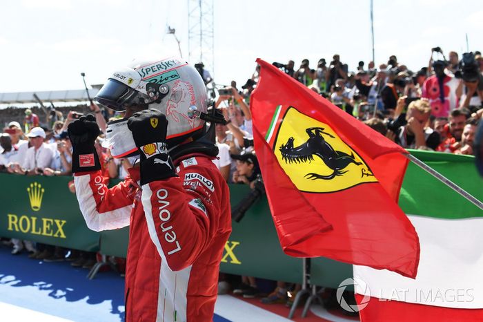 El ganador: Sebastian Vettel, Ferrari 