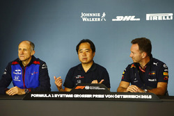 Franz Tost, Team Principal, Toro Rosso, Yusuke Hasegawa, Senior Managing Officer, Honda, and Christian Horner, Team Principal, Red Bull Racing, in the Friday press conference
