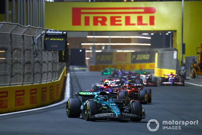 Lance Stroll, Aston Martin AMR24, Yuki Tsunoda, RB F1 Team VCARB 01, Oliver Bearman, Ferrari SF-24