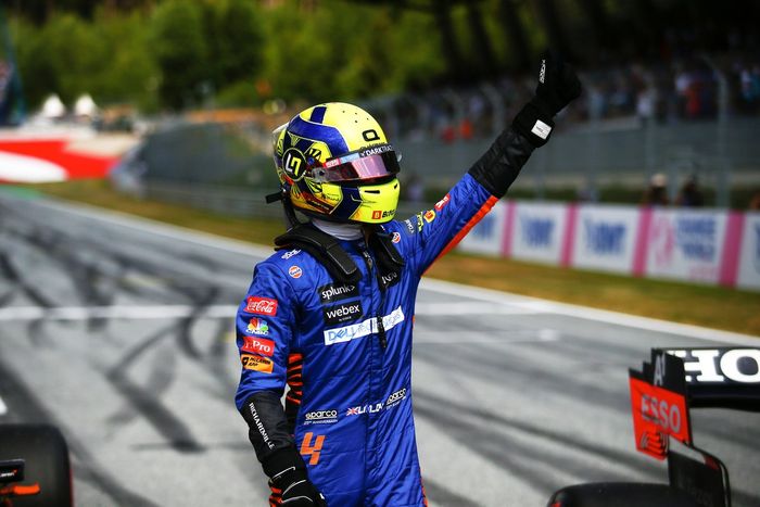 Segundo puesto Lando Norris, McLaren en Parc Ferme