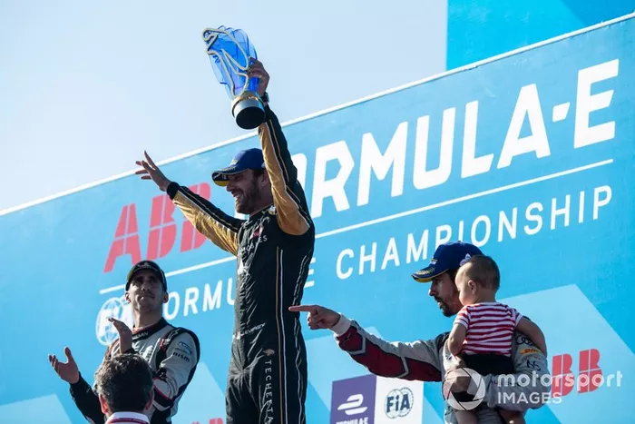 Ganador del campeonato. Jean-Eric Vergne, DS TECHEETAH, Sébastien Buemi, Nissan e.Dams, Lucas Di Grassi, Audi Sport ABT Schaeffler.