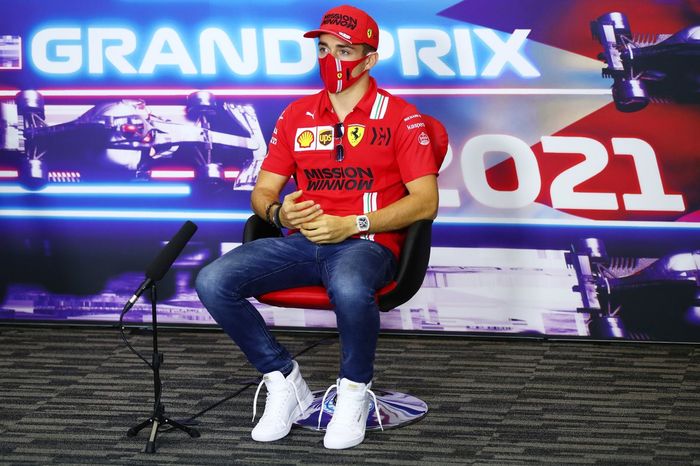 Charles Leclerc, Ferrari, en la conferencia de prensa