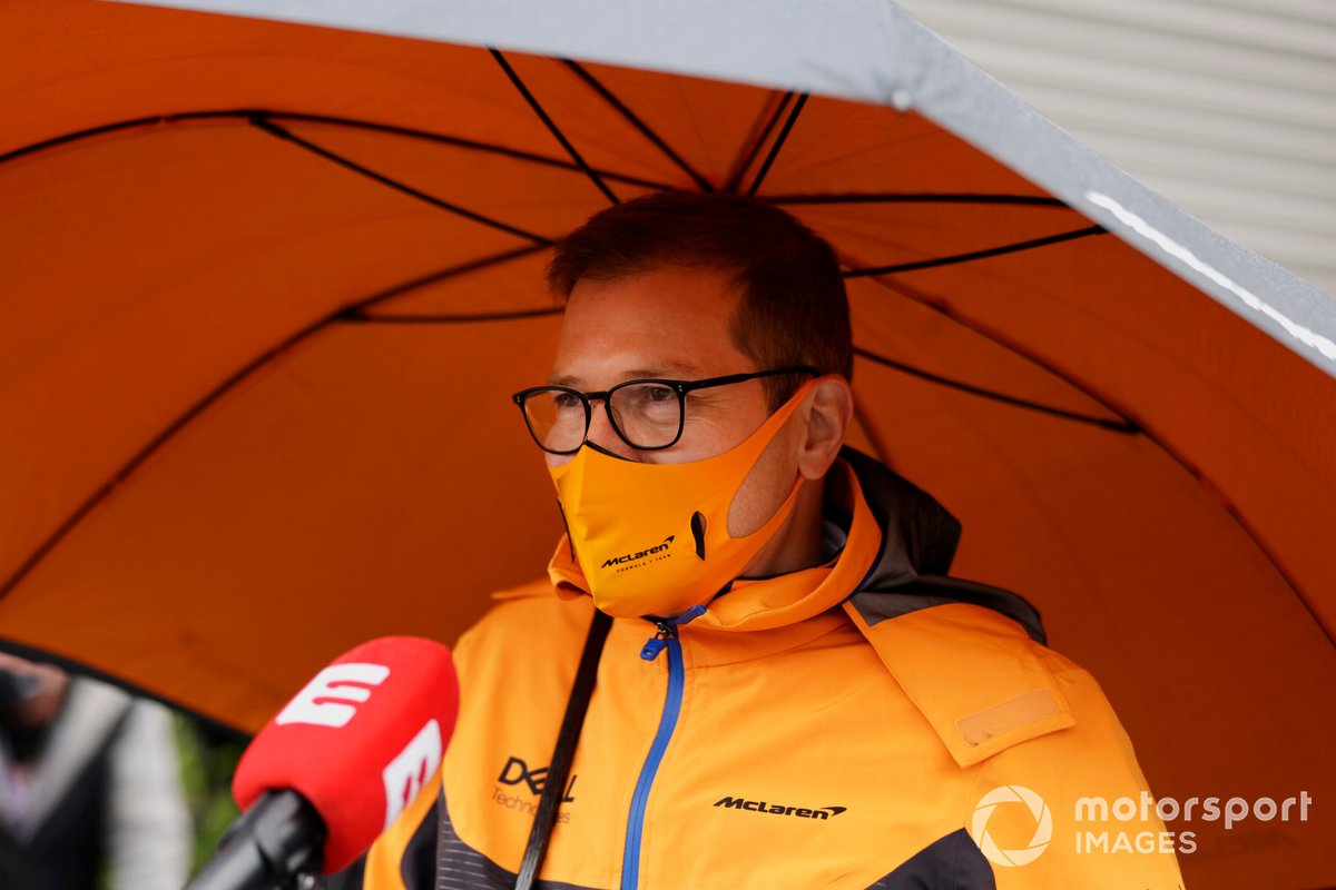 Andreas Seidl, Team Principal, McLaren, is interviewed