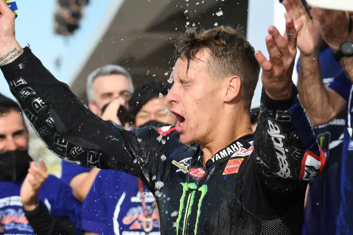 Fabio Quartararo, Yamaha Factory Racing, fête son titre de champion du monde