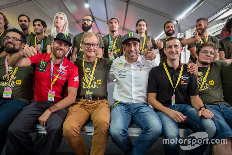Nani Roma, Alex Haro, Ari Vatanen y Pedro Bianchi en la presentación de 'Dakar 18'