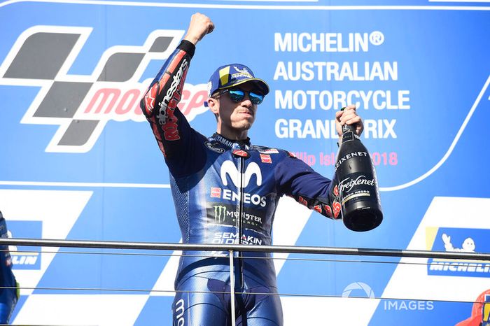 Podio: ganador de la carrera Maverick Viñales, Yamaha Factory Racing