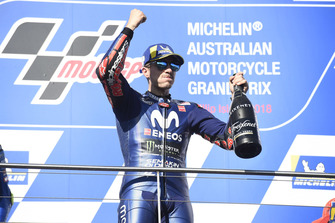 Podium : le vainqueur Maverick Viñales, Yamaha Factory Racing