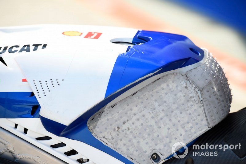 Le réservoir d'une Pramac Ducati