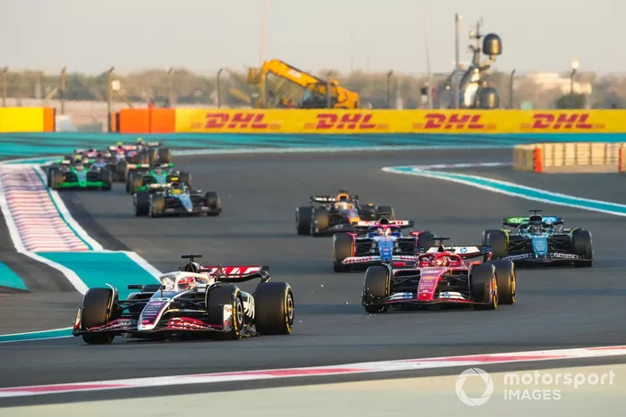 Kevin Magnussen, Haas VF-24, Charles Leclerc, Ferrari SF-24, Lance Stroll, Aston Martin AMR24, Liam Lawson, VCARB 01