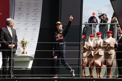 Max Verstappen, Red Bull Racing celebrates his third position on the podium