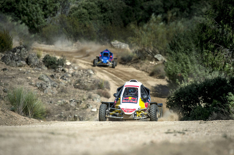 Carlos Sainz and Carlos Sainz Jr. perform at the rally circuit in Cebreros