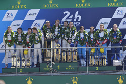 Podium: race winners Timo Bernhard, Earl Bamber, Brendon Hartley, Porsche Team, second place Ho-Pin Tung, Oliver Jarvis, Thomas Laurent, DC Racing, third place Mathias Beche, David Heinemeier Hansson, Nelson Piquet Jr., Vaillante Rebellion Racing
