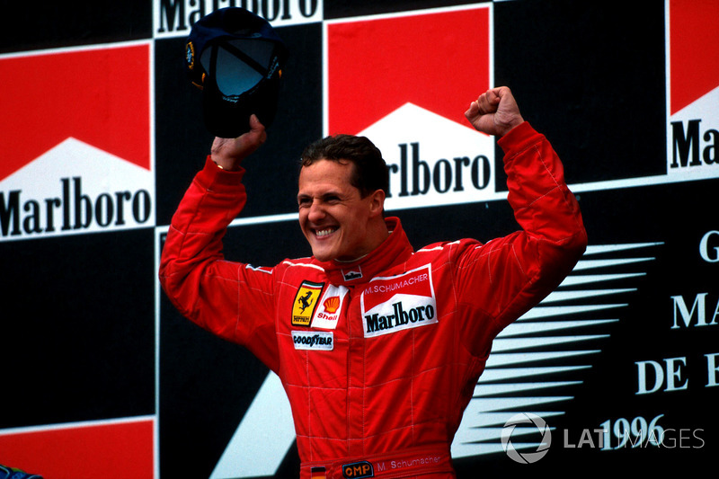 Podium: Race winner Winner Michael Schumacher, Ferrari F310