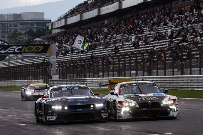 #88 Proton Competition Ford Mustang LMGT3: Stefano Gattuso, Giammarco Levorato, Dennis Olsen, #31 The Bend Team WRT BMW M4 LMGT3: Yasser Shahin, Timur Boguslavskiy, Augusto Farfus