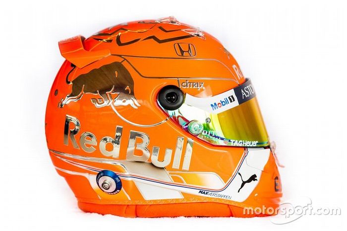 El casco de Max Verstappen, Red Bull Racing, para el GP de Bélgica
