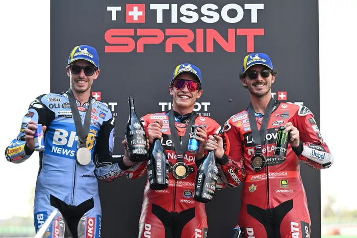 Marc Marquez, Ducati Team, Alex Marquez, Gresini Racing, Francesco Bagnaia, Ducati Team