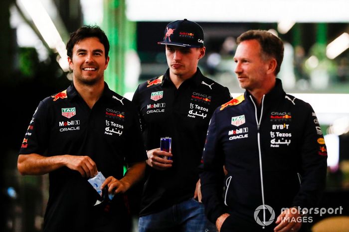 Sergio Pérez, Red Bull Racing, Max Verstappen, Red Bull Racing, Christian Horner, director del equipo, Red Bull Racing