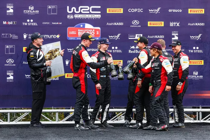 Podio: Elfyn Evans, Scott Martin, Toyota Gazoo Racing WRT Toyota GR Yaris Rally1, Takamoto Katsuta, Aaron Johnston, Toyota Gazoo Racing WRT NG Toyota GR Yaris Rally1, Kalle Rovanperä, Jonne Halttunen, Toyota Gazoo Racing WRT Toyota GR Yaris Rally1, Jari-M