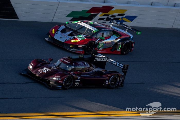 #48 Paul Miller Racing Lamborghini Huracan GT3: Bryan Sellers, Corey Lewis, Madison Snow, Andrea Caldarelli , #55 Mazda Team Joest Mazda DPi: Jonathan Bomarito, Harry Tincknell, Ryan Hunter-Reay