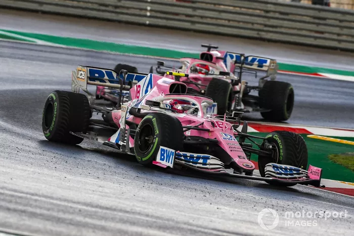 Lance Stroll, Racing Point RP20, Sergio Pérez, Racing Point RP20