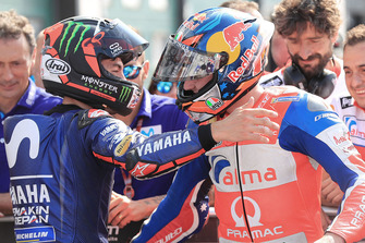 Le troisième, Maverick Viñales, Yamaha Factory Racing, le deuxième, Jack Miller, Pramac Racing