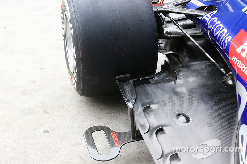 Vue détaillée du fond plat d'une Scuderia Toro Rosso STR13