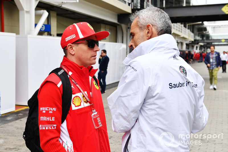Kimi Raikkonen, Ferrari, Beat Zehnder, Alfa Romeo Sauber F1 Team Manager