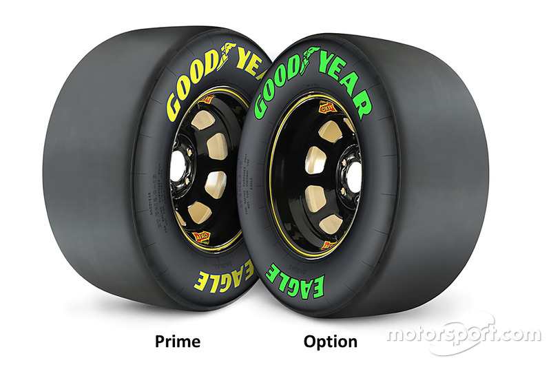 Goodyear-Reifen: Prime (gelb, hart) und Option (grün, weich)