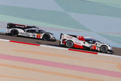 #5 Toyota Racing Toyota TS050 Hybrid: Sébastien Buemi, Kazuki Nakajima, Anthony Davidson, #2 Porsche Team Porsche 919 Hybrid: Romain Dumas, Neel Jani, Marc Lieb