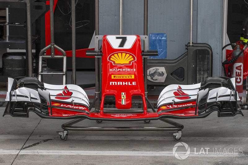 Ferrari SF70H, detalle del morro y alerón delantero