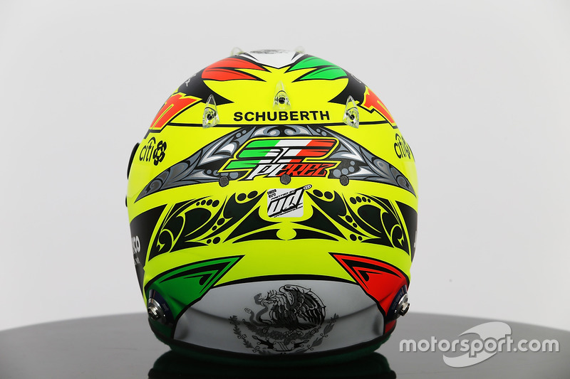 De helm van Sergio Perez, Sahara Force India F1