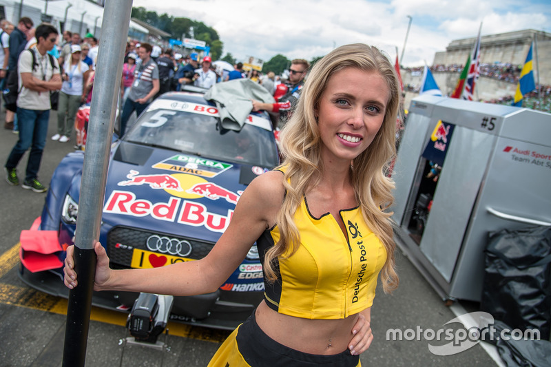 Grid girl, Mattias Ekström, Audi Sport Team Abt Sportsline, Audi A5 DTM