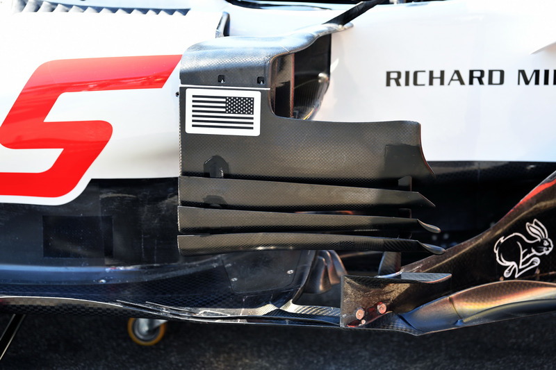 Detalle del bargeboard del Haas F1 Team VF-18